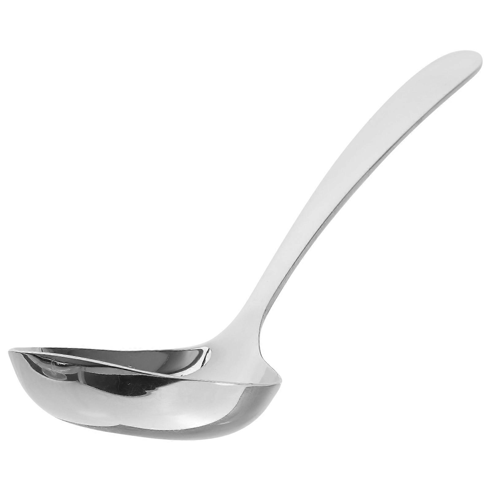 3Pcs Silver Soup Ladles Kitchen Serving Spoon Hygienic Use Large Size Smooth Surface Ideal for Parties