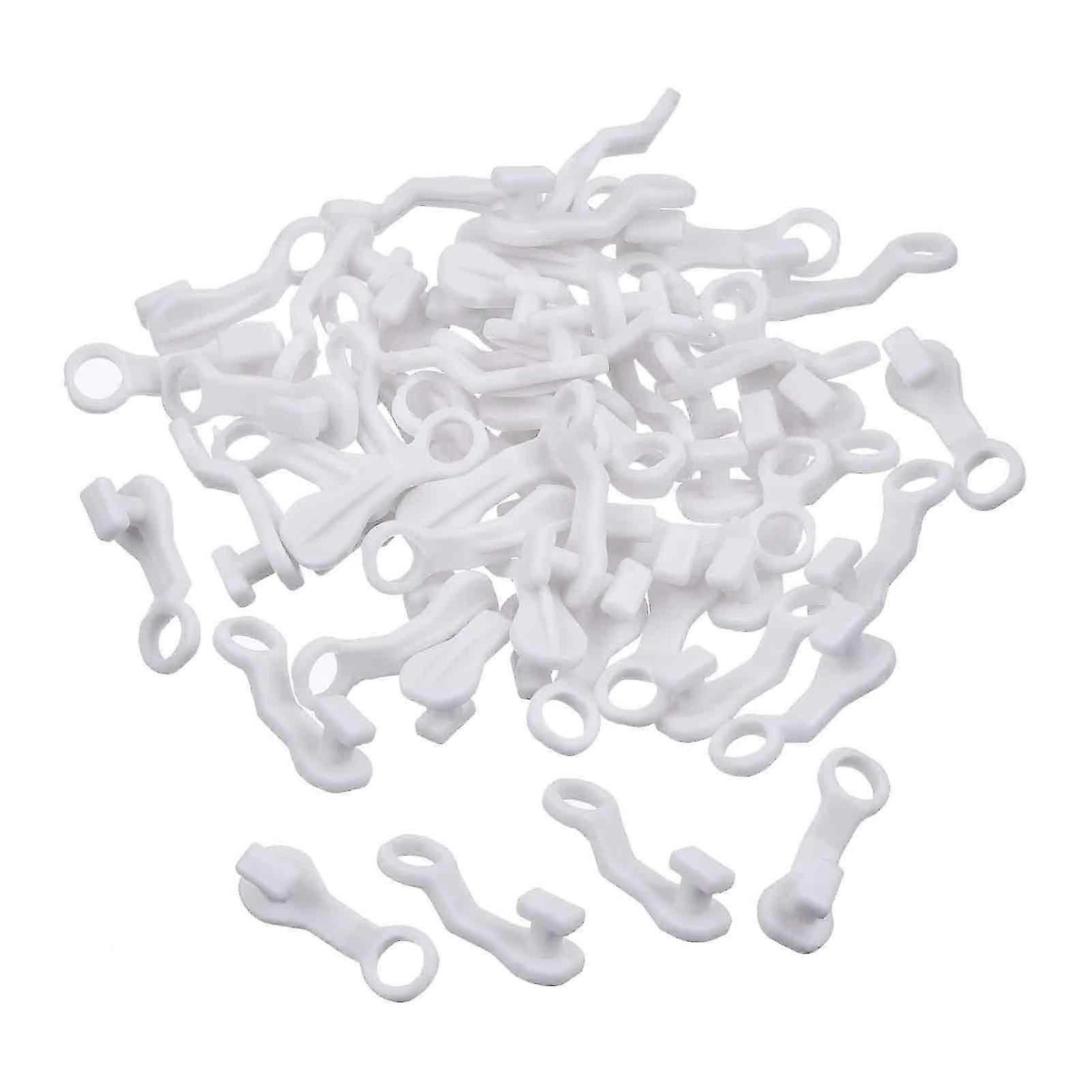 100pcs curtain slide rail hooks - white