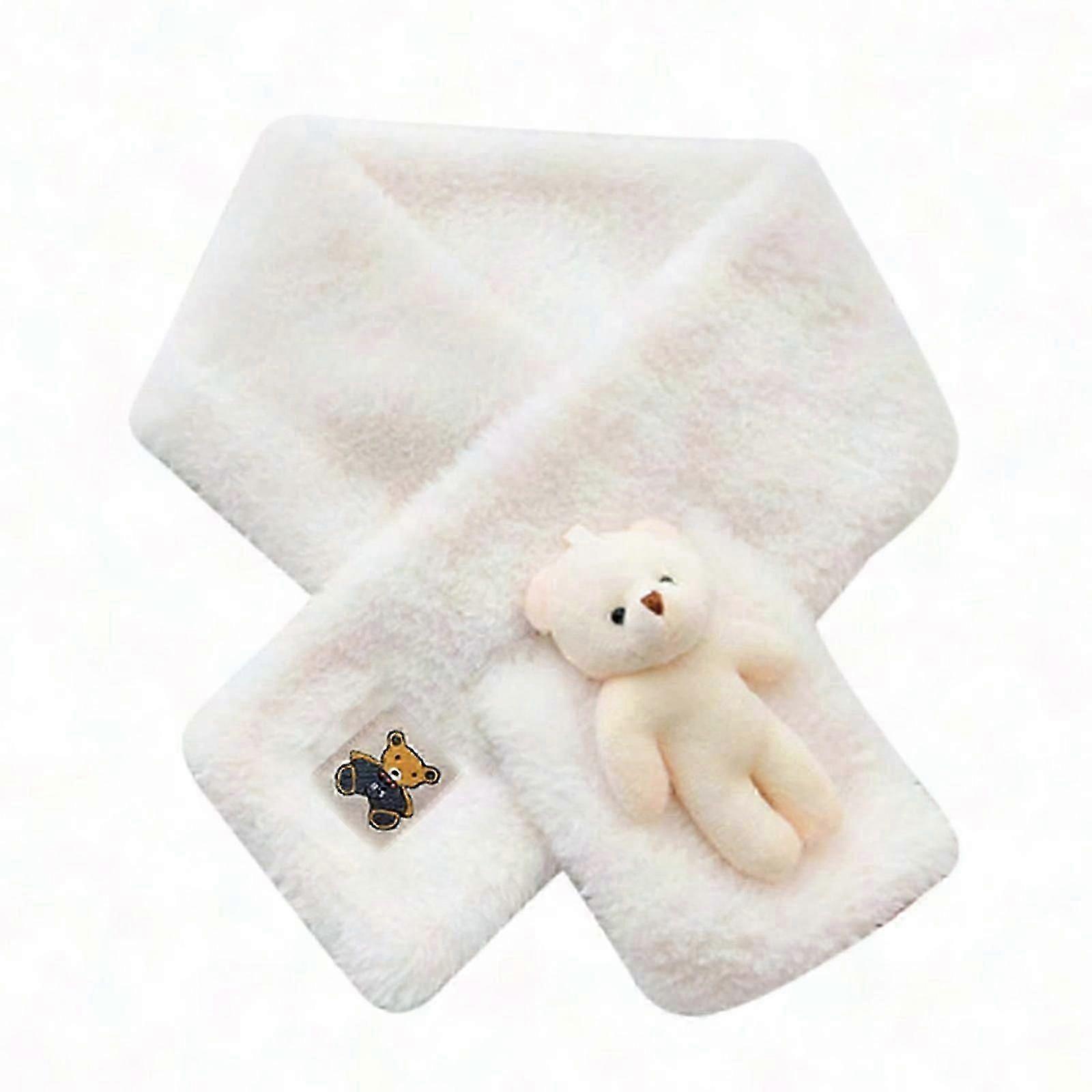 Cute Plush Bear Scarf Bib For Babies Soft Adorable