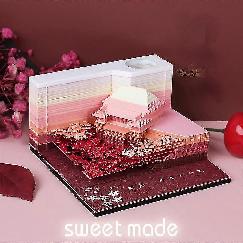 2025 Japanese Qingshui Temple 3d Stereo Notepad Calendar Weekly Calendar Desk Calendar Creative Gift Paper Brick Building Model