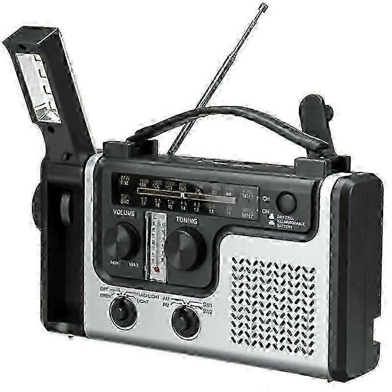 Outdoor Multifunctional Solar Radio Portable FM / AM Radio Built-in Speaker Support LED Emergency Flashlight Table Lamp