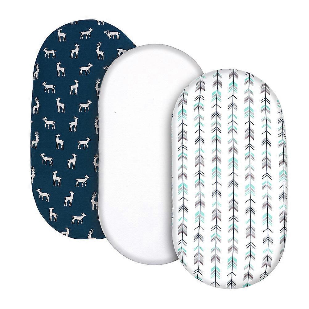 Changing Pad Covers Cradle Sheets for Baby Cradle Assorted Cotton Sweat Elimination 3Pcs