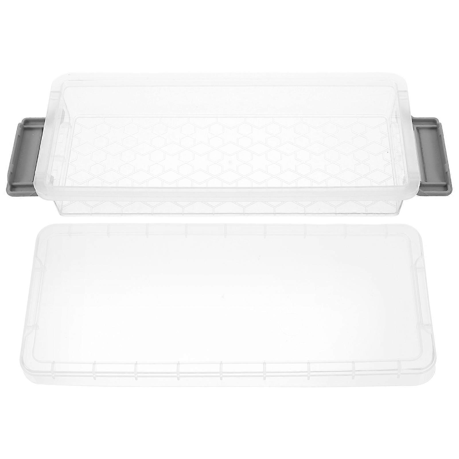 Clear Desk Storage Box for Organizing 3Pcs Pencil Containers with Lid