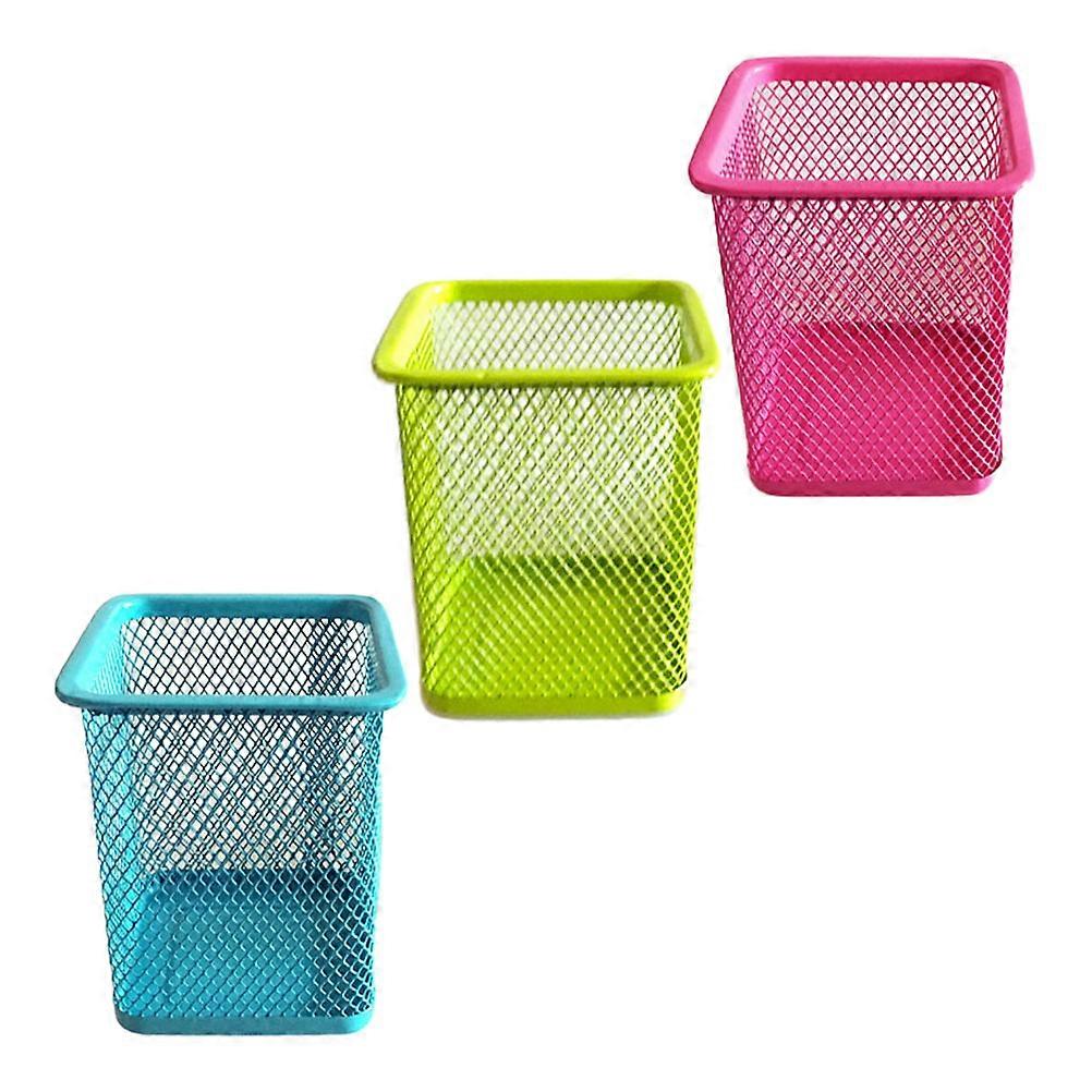 Office Pen Holder Metal Pen Containers for Desktop Storage 2Sets 3 Pieces