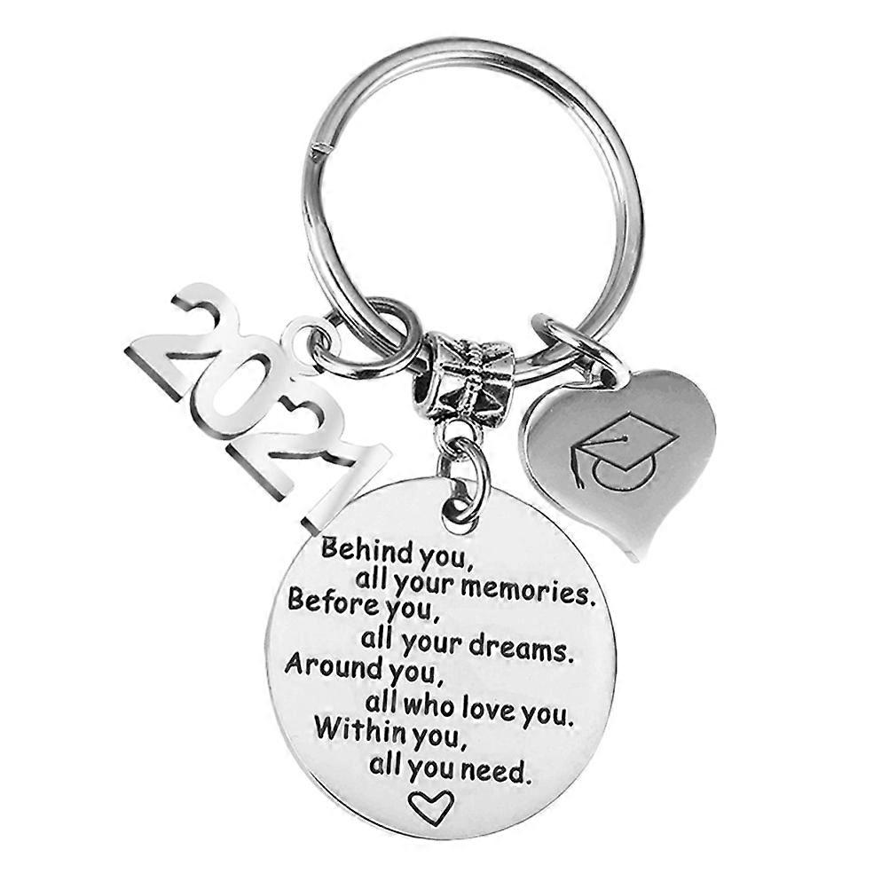Stylish Graduation Key Ring Holder for Daily Use Heart Design Accessory in Shiny Silver Metal 1Pc