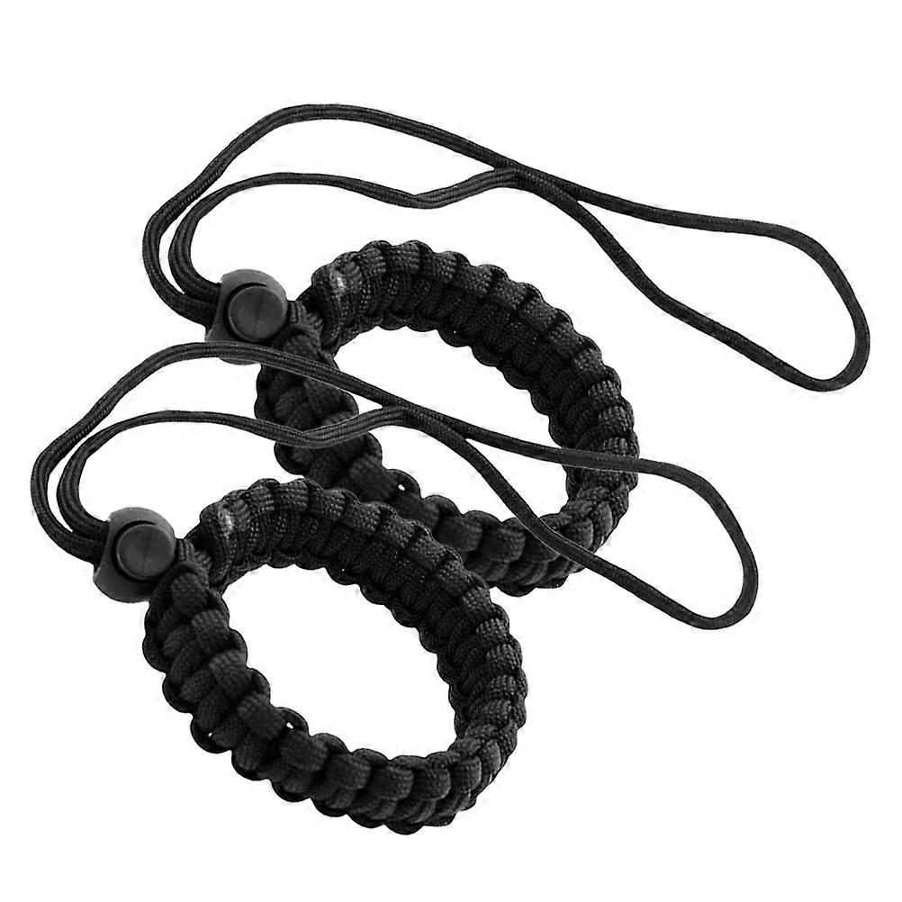 2Pcs Adjustable Camera Wrist Strap Black Woven Hand Strap for Camera Use