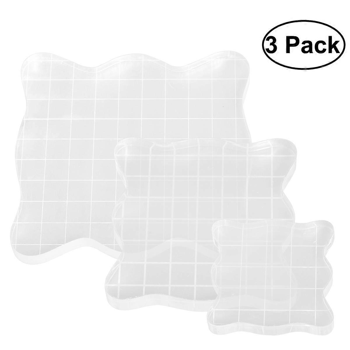 Acrylic Stamping Blocks Stamping Block for Scrapbooking Crafts 3Pcs