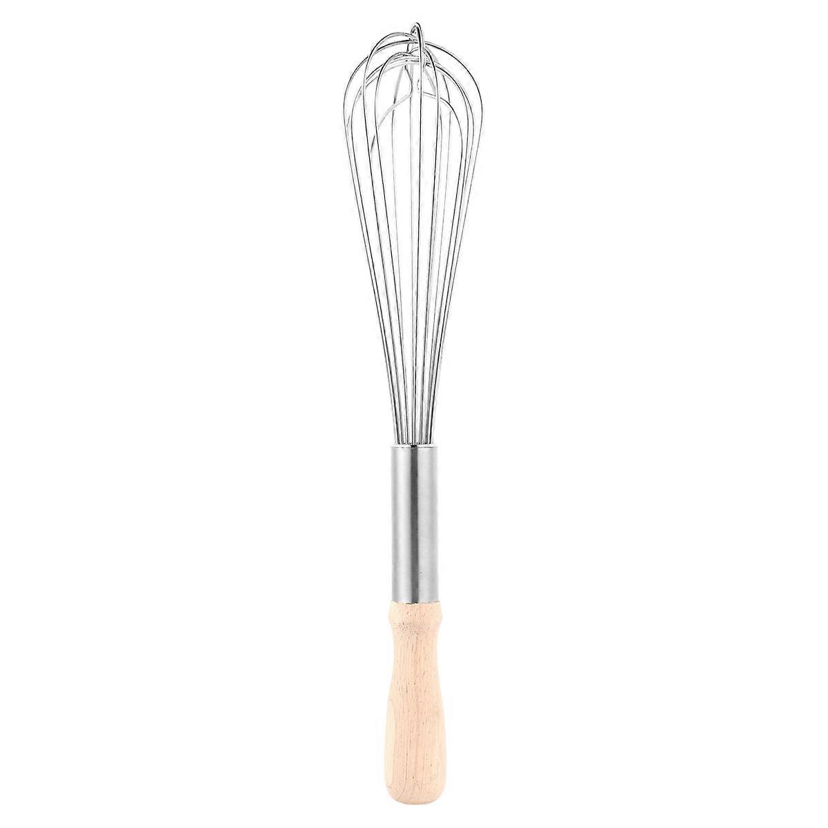 Stainless Whisk Mixer Wooden Handle for Milk Egg Mixer