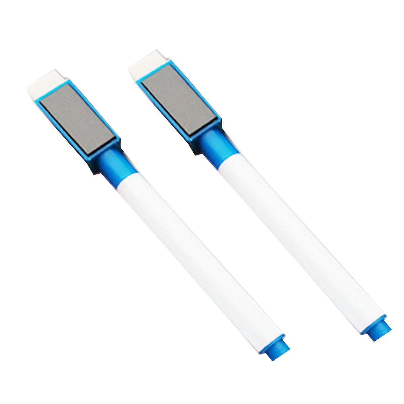 2PCS Dry Erase Marker Magnetic Fine Tip Low Odor Whiteboard Marker with Erasers for Kids Adults Blue