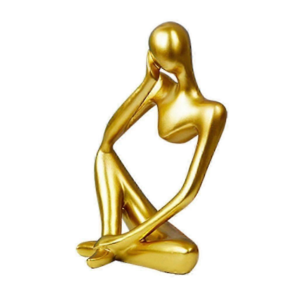 The thinker's decorations are broken, distorted and cracked