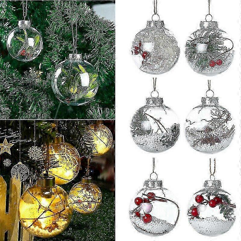 36db Clear Műanyag labda csecsebecsék Gömb Tölthető karácsonyfa dísz xmas