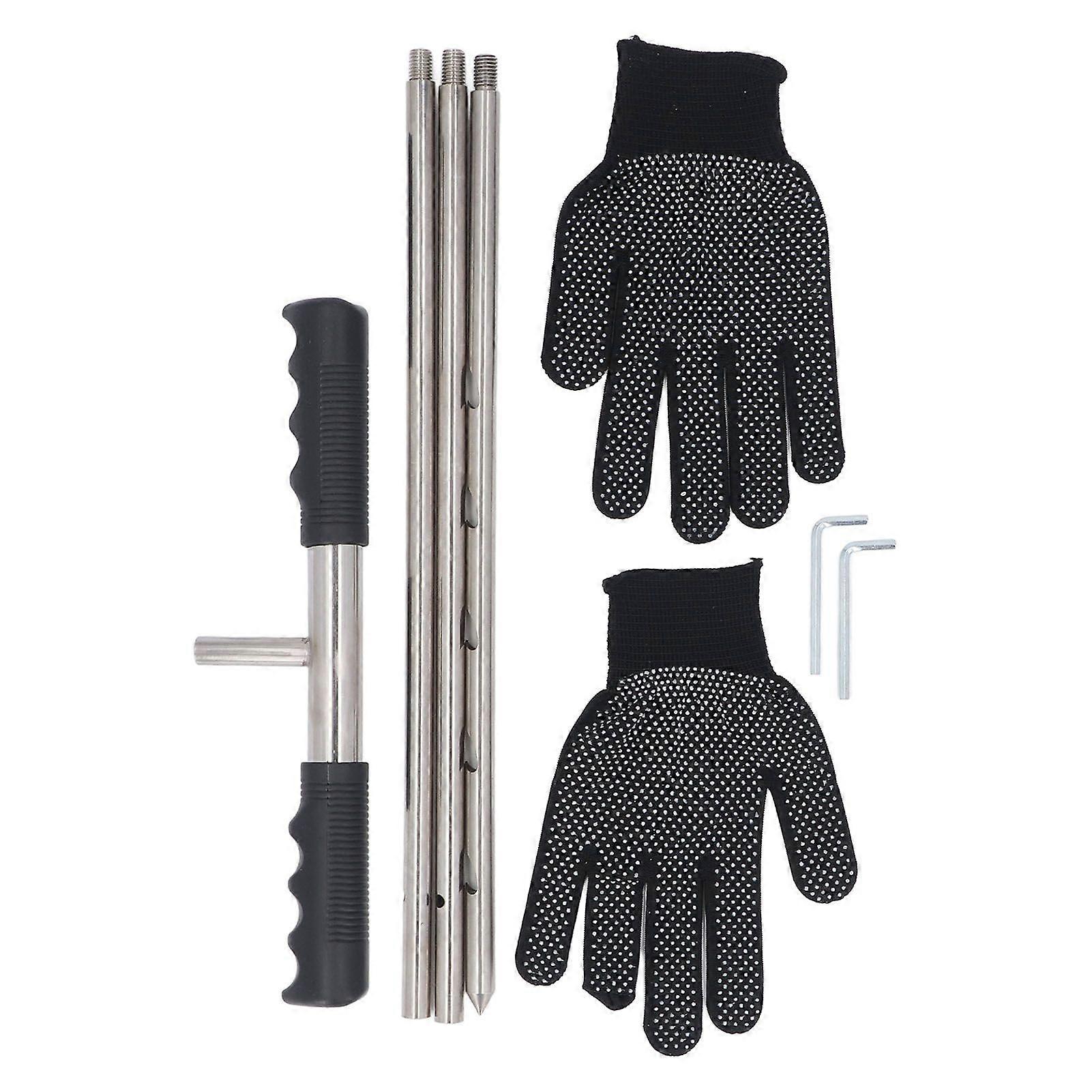 Stainless Steel Soil Sample Probe Combined Probe Rod Adjustable 173248 Inch Probe Tool with T Handle Soil Sample Collecting for Lawn Agriculture