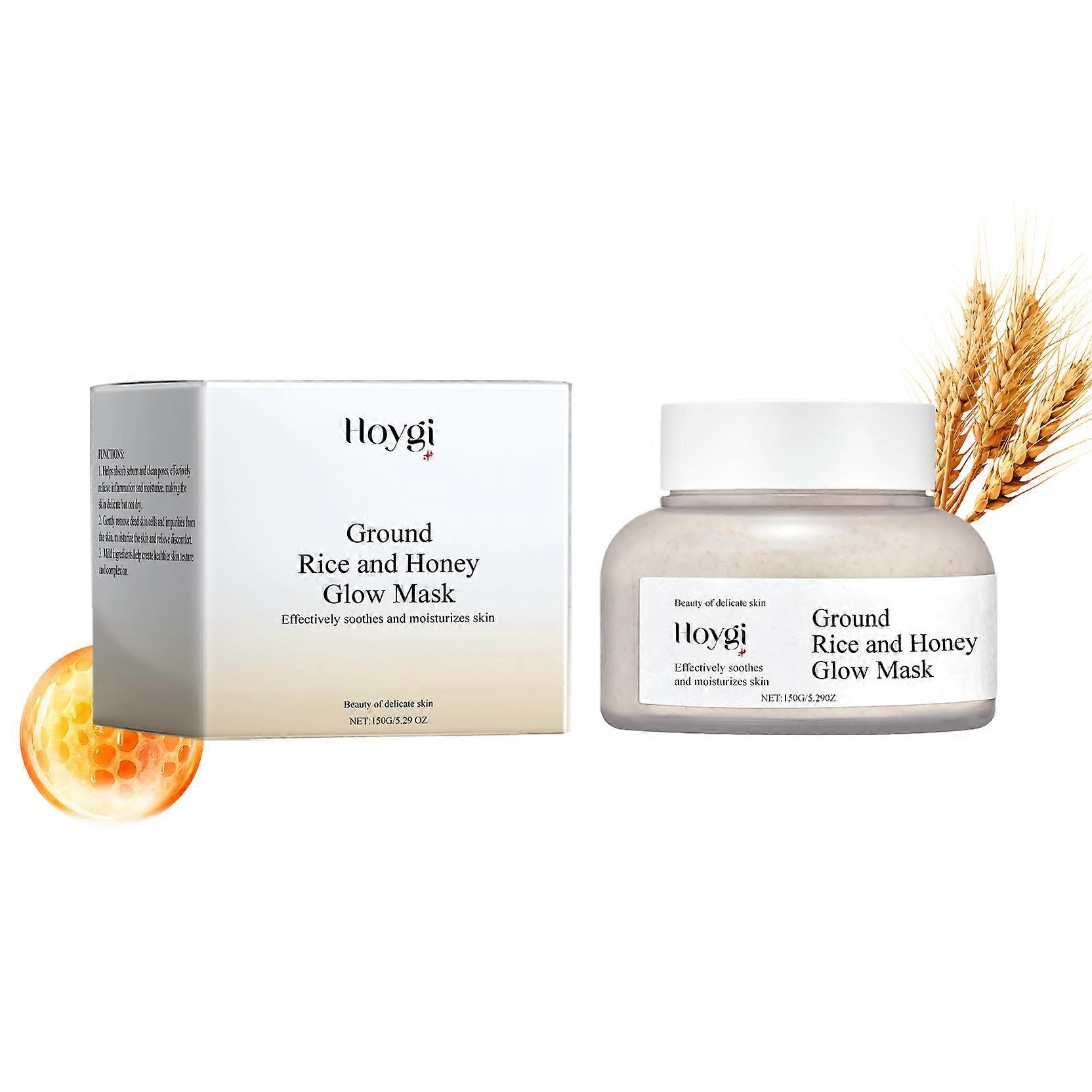 Hoygi Rice Honey Moisturizing And Brightening Mask Hydrates, Moisturizes, Nourishes And Improves Facial Skin Shine