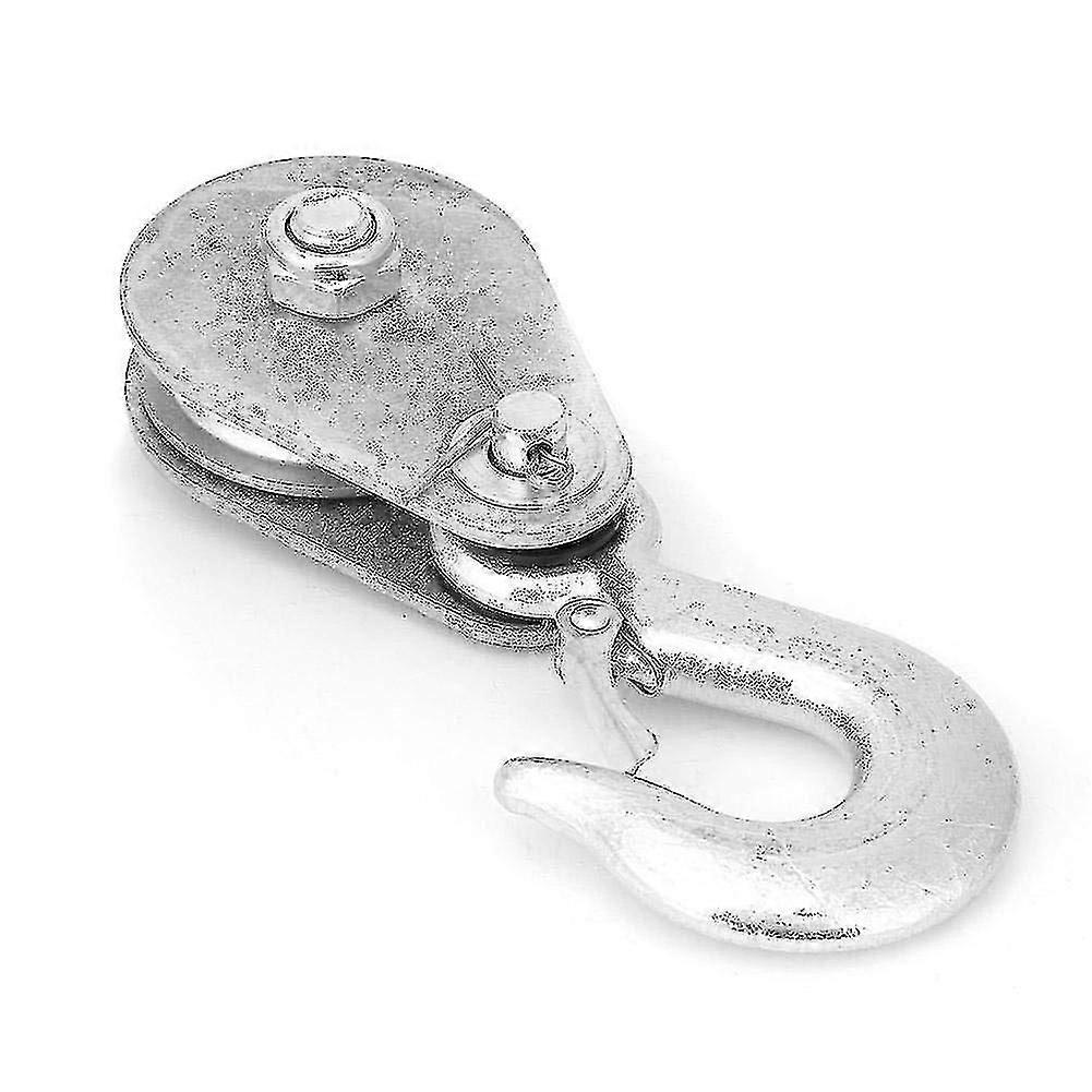 Single Wheel Pulley Block High Tensile Steel Lifting Rope Pulley Block With Hook Single Pulley Block For Household Skis Cable Slip(1 Tons) New
