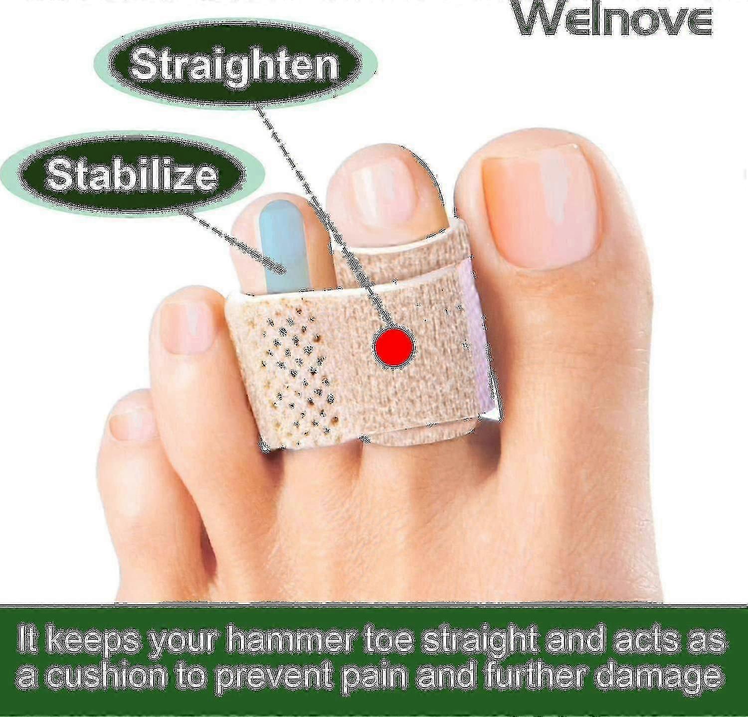 12-pack Of Hammer Toe Straighteners For Straightening Hammer Toes Broken Toes Crooked Toes And Overlapping Toes