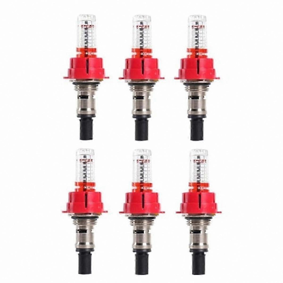 6-Pack Flow Meter for Underfloor Heating, Visual Monitoring Regulator for Radiant Heat Systems