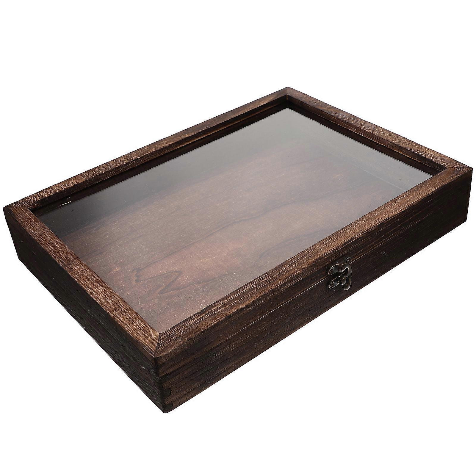 Butterflies Specimen Display Box Wood for Storage 2Pcs Display Case