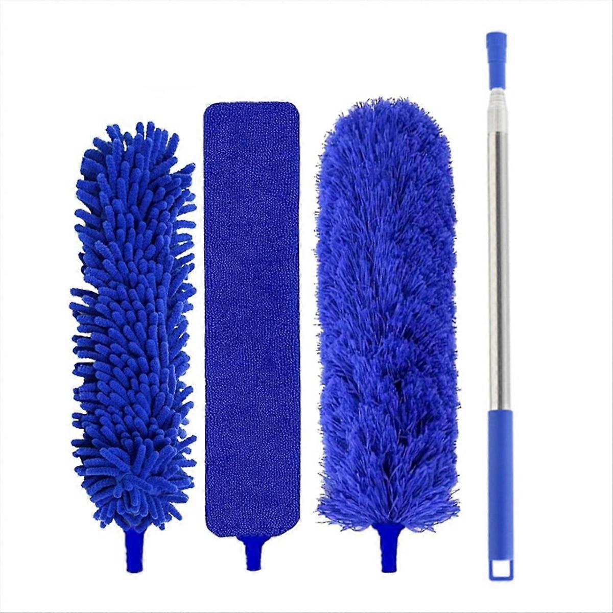4-in-1 Extendable Microfiber Duster Extension Rod Ceiling Fan Duster Dust Removal Ceiling Dusting Duster Cleaning Tool