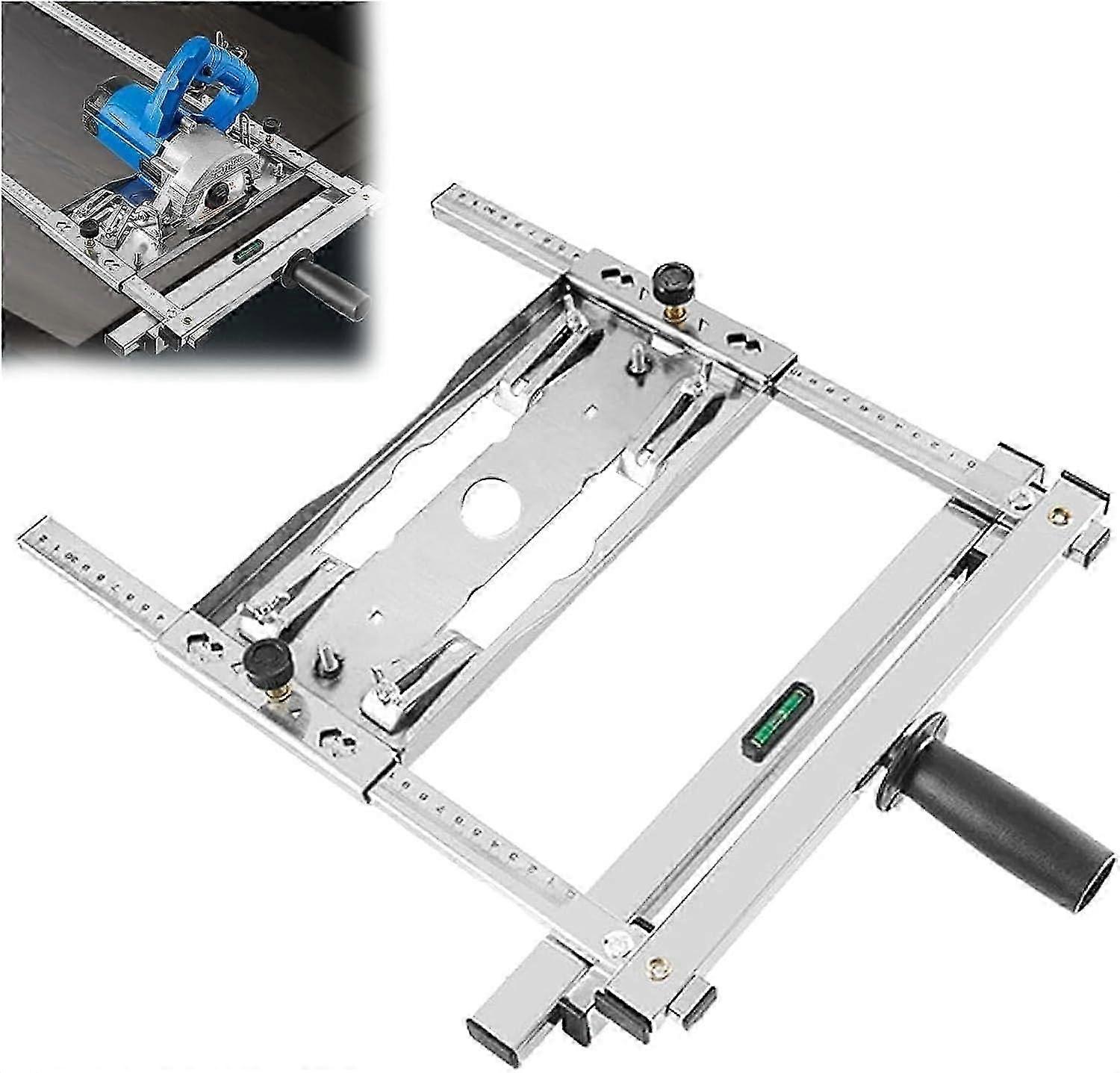 Edge Guide Positioner for Cutting Machines, Stainless Steel Positioning Frame, Multifunctional Tool for Wood, Compatible with Electric Circular Saws