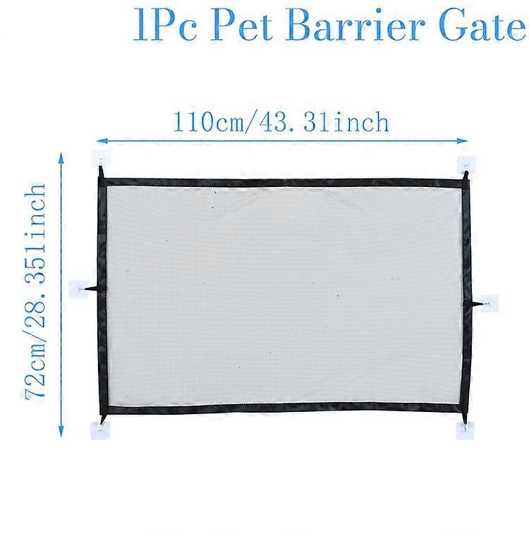 Pet Dog Barrier Fences With 6pcs Hook Pet Isolated Network Stairs Gate New Folding Breathable Mesh Playpen For Dog Safety Fence