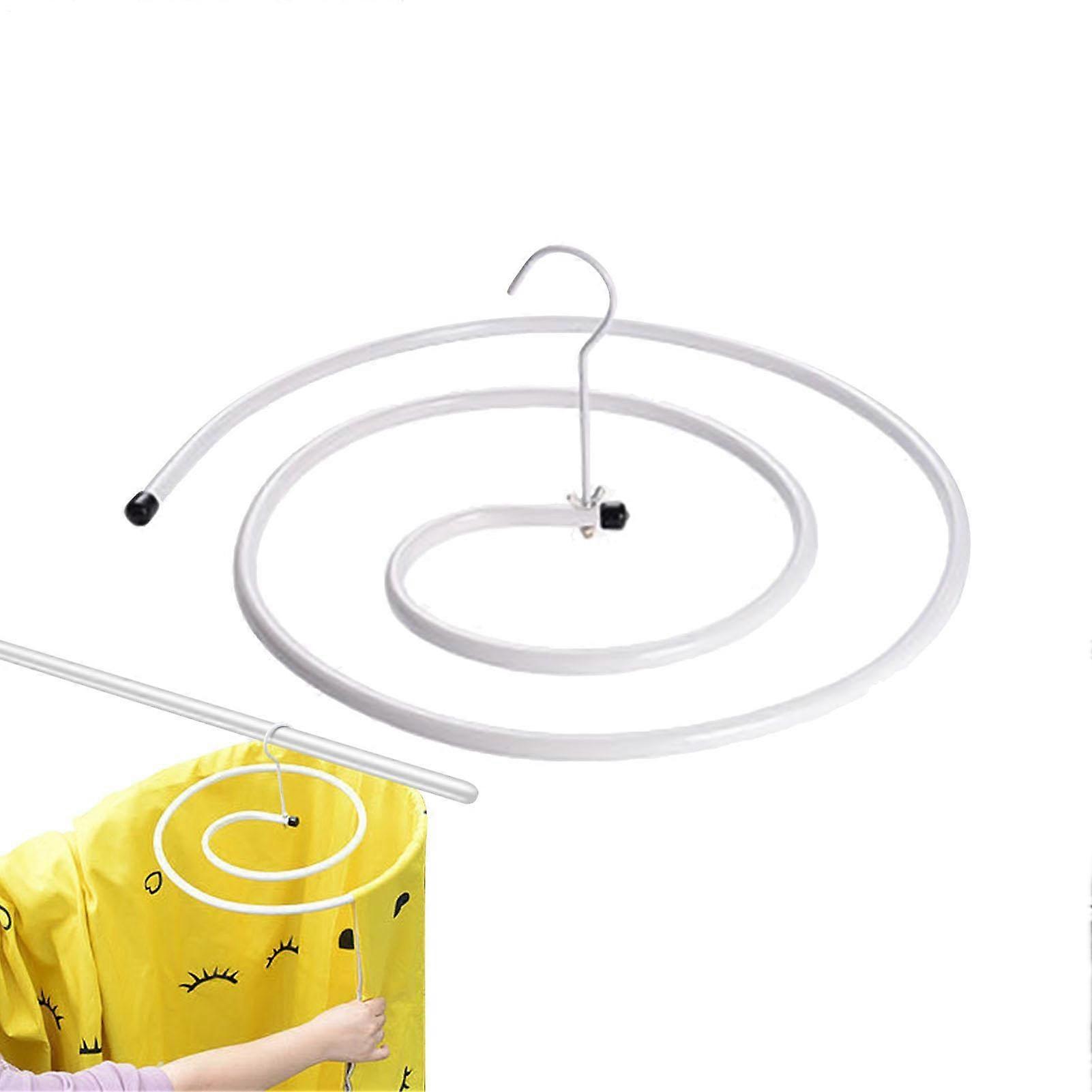 Blanket Drying Rack Spiral Rotatable Metal Drying Hanger For Closet Organizers And Mattress Storage Bedspreads White