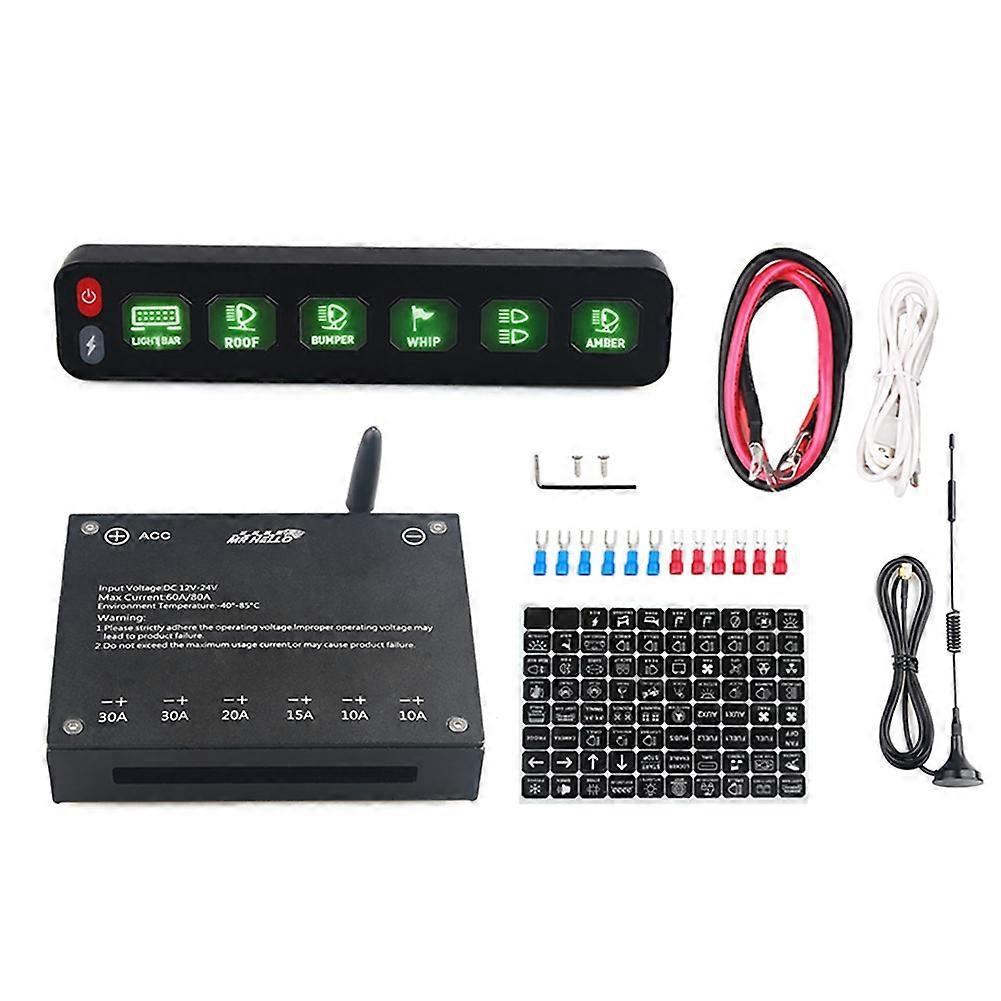 Panneau de commutation sans fil 6 gangs, télécommande multifonction, panneau de commutation d'éclairage tout-terrain étanche pour camion 12 V, SUV, ATV