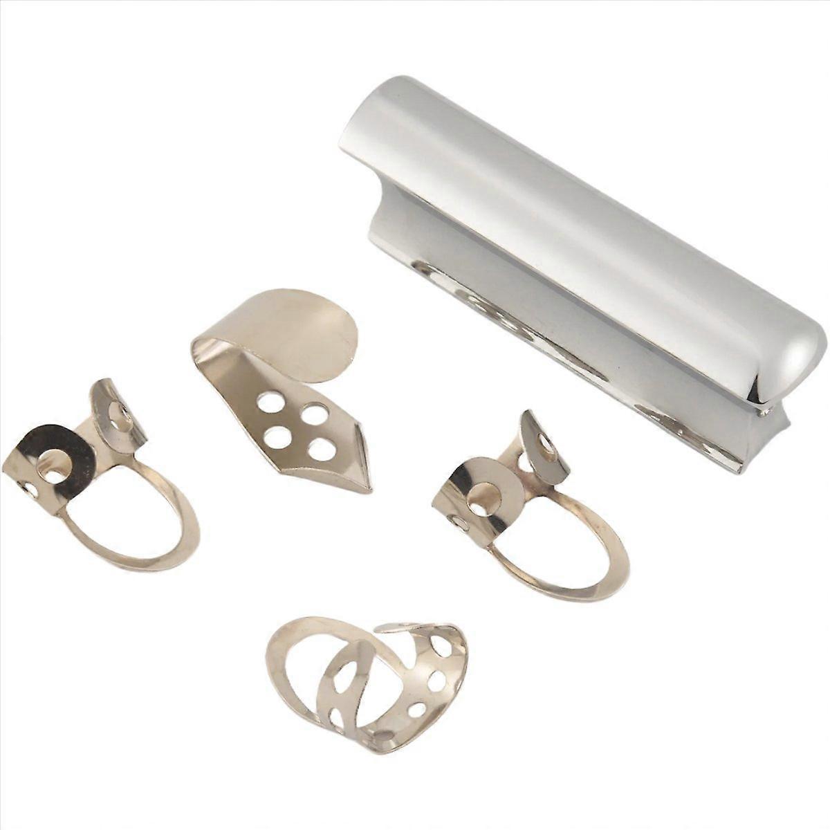 Rostfritt stål Gitarr Slide Tone Bar för Dobro, Lap Steel Gitarr, Hawaiian Gitarr, Elgitarr Tillbehör, Silver