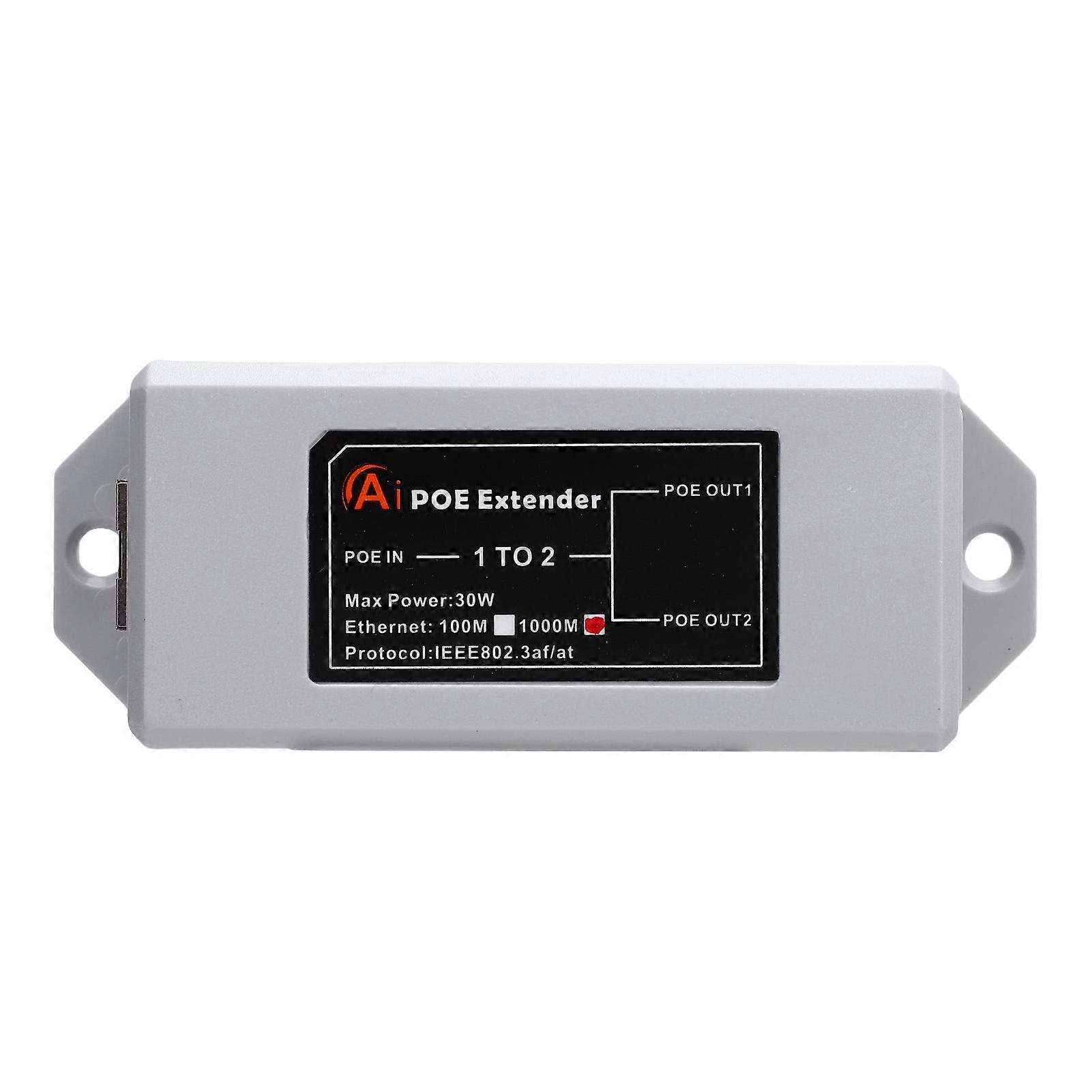 1 in 2 Out Gigabit POE Extender 1000Mbps Plug and Play for Home and Hotel Networking