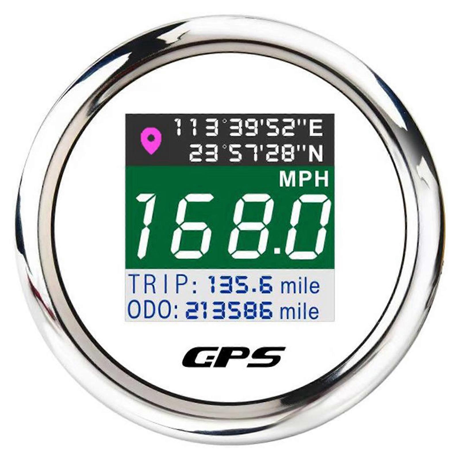 Universal 52mm Map Speedometer TFT Screen Odometer Trip Computer Accurate Speed Tracking for Automotive Marine Use  Silver