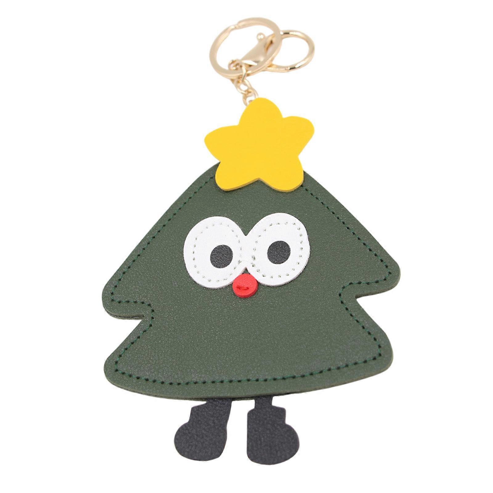 Permanent Artificial Leather Keychain With Lovely Christmas Tree Charm Perfect For Holiday Decorations And Key Organization Multicolor
