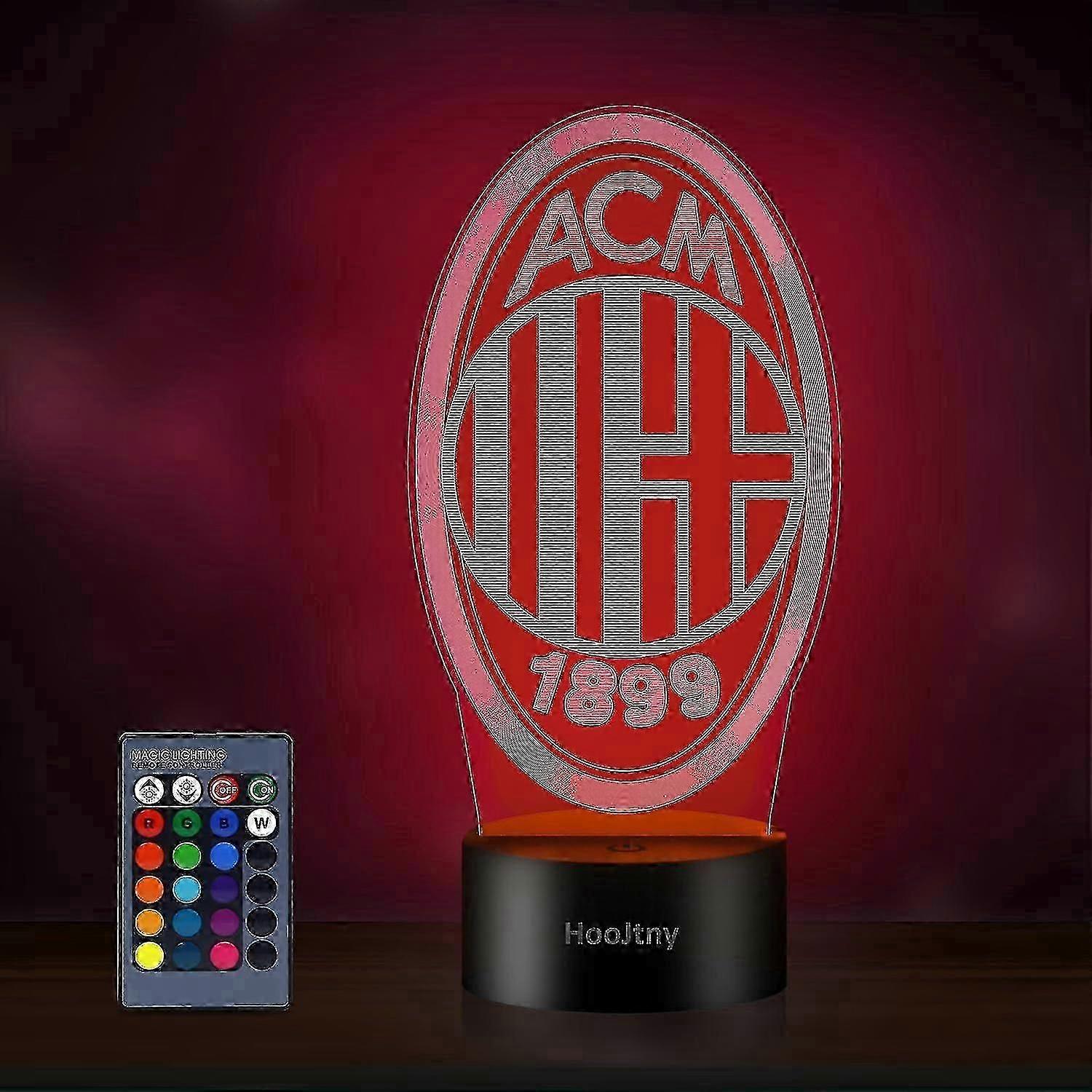 ميلان ضوء الليل ، AC كرة القدم ميلان 3D أدى ليلة ضوء كرة القدم ، 16 لونا مع جهاز التحكم عن بعد ، هدايا للأطفال بنات الأولاد عيد ميلاد بوريس