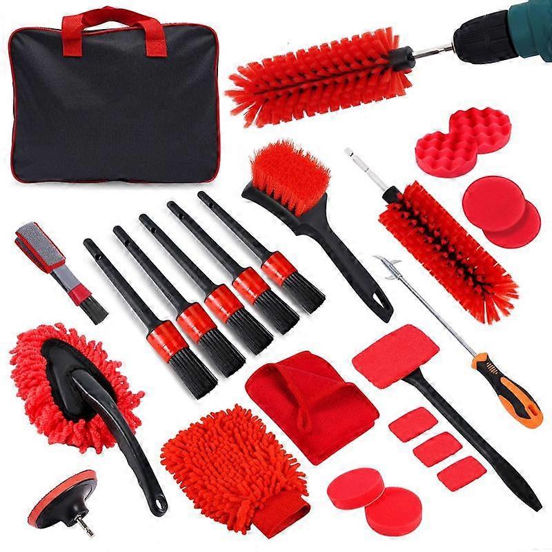 Car Cleaning Brush Set Power Drill Attachment For Vent Details Detail Brush With Sponge