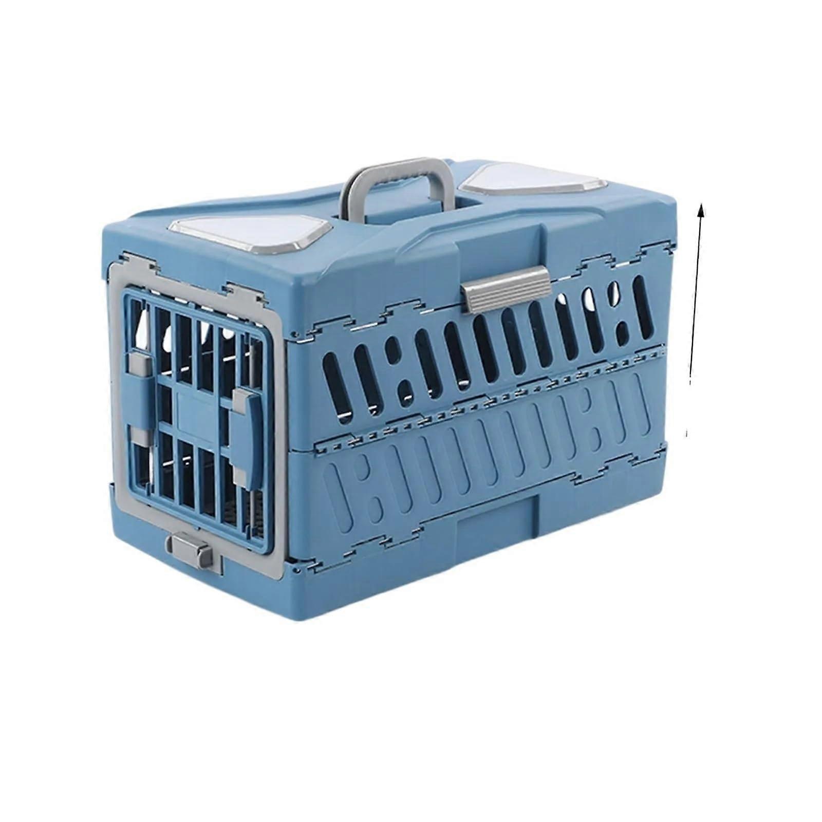 Collapsible Puppy Crate Foldable Breathable Travel Cage For Cats Dogs Rabbits Kitten Blue