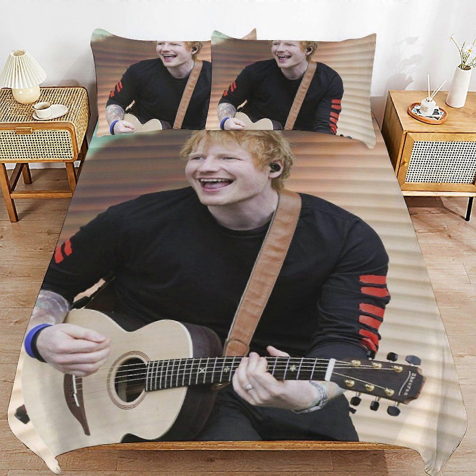 j443 Ed Sheeran Hotel Style Lightweight Smooth Texture Secure Closure Duvet Cover Sets Comfort Package k443