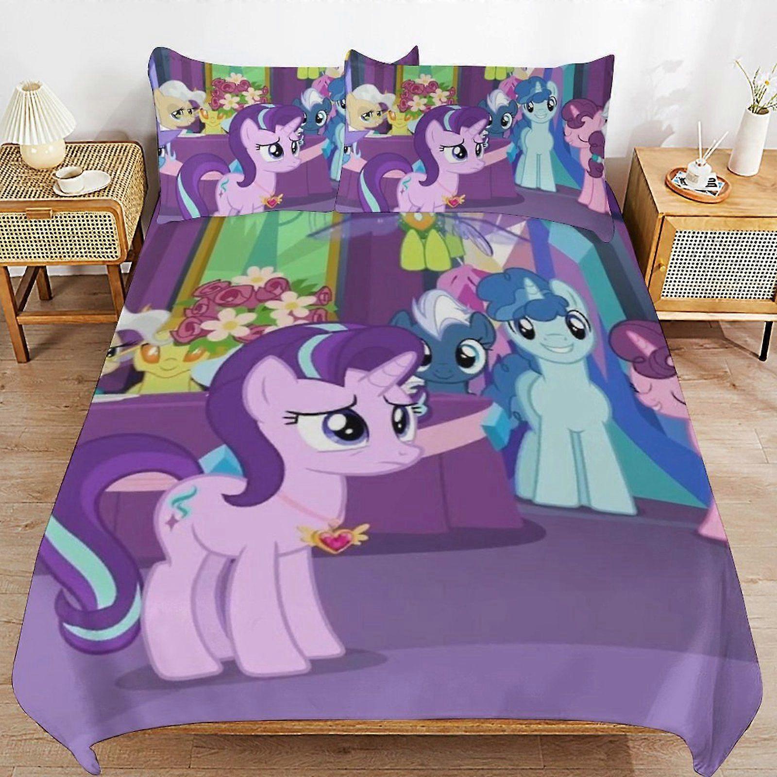 E588 My Little PonyFriendship is Magic Light Surface Fit Smooth Sleep Comfort Zipper End Closure Duvet Cover Sets Day Use F588