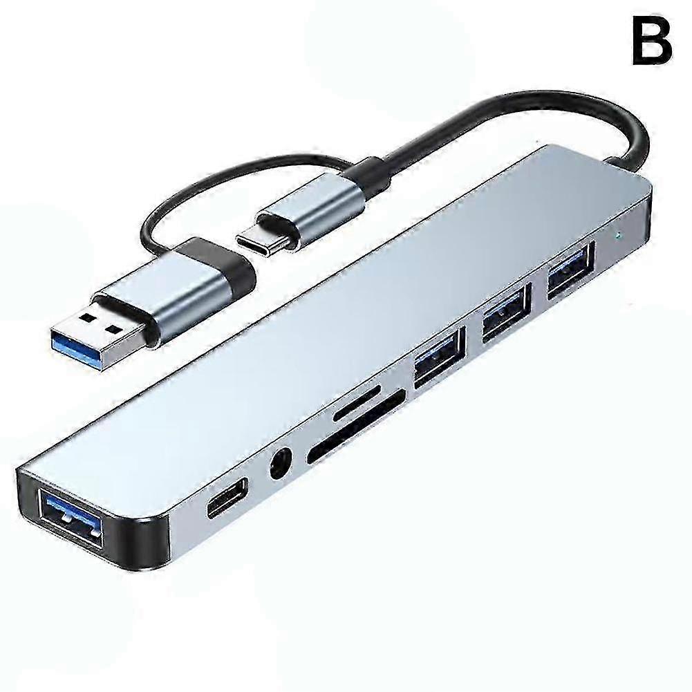 8 in 1 Ports USB A Type C Hub Concentrator Docking Station 3 0 Multi Adapter