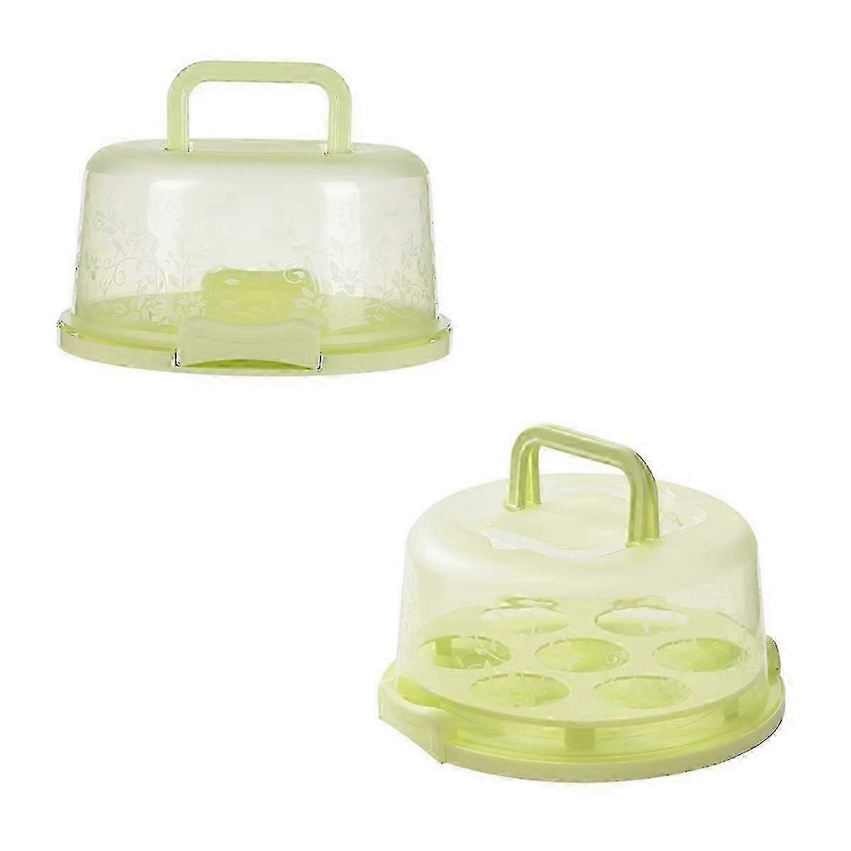Transportable Cake Container featuring Lid and Handle for Cup Cakes