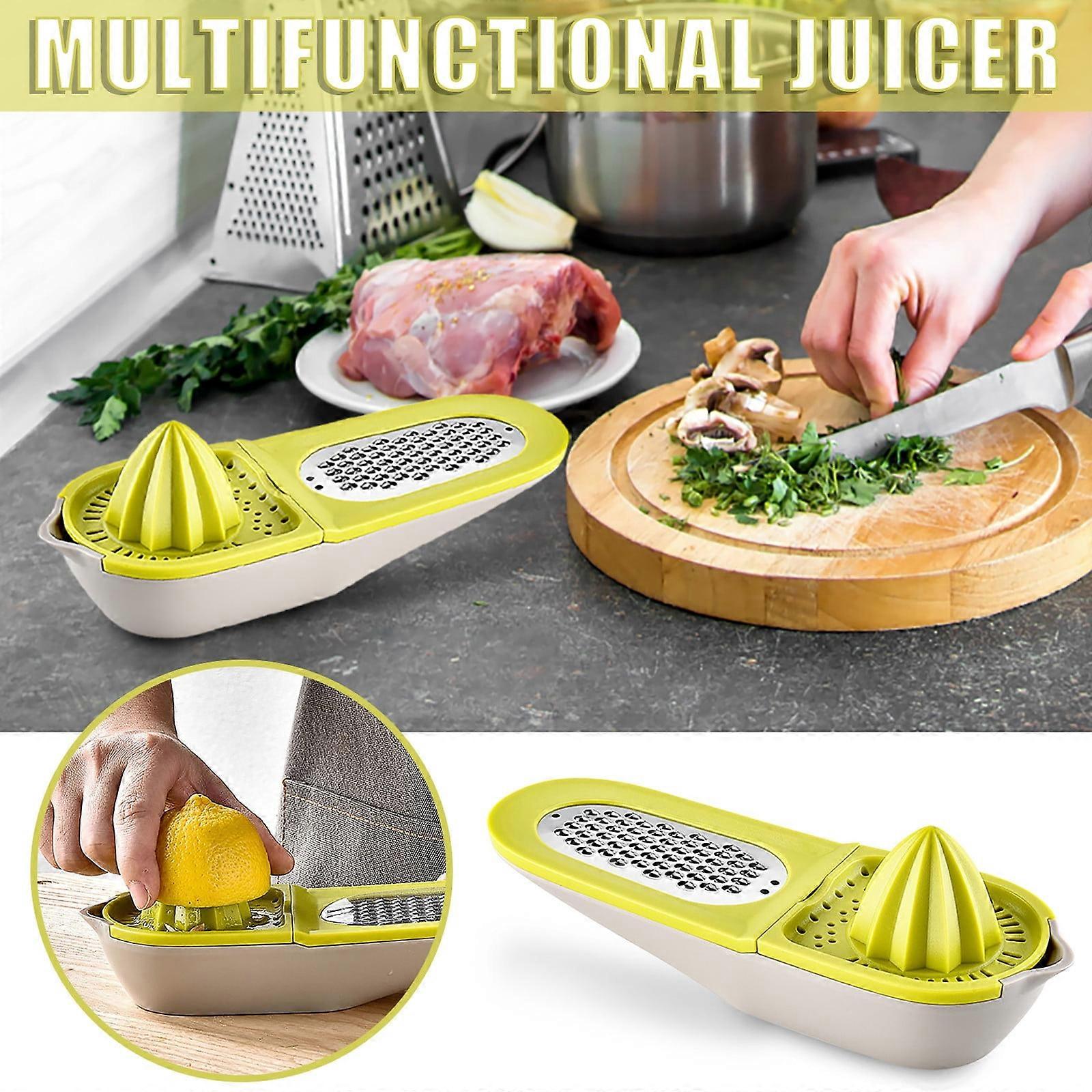 ZKCCNUK Multifunctional Juicer Grater, 2-in-1 Manual Kitchen Gadget Compatible with Lemon & Citrus, Home Kitchen Utensil