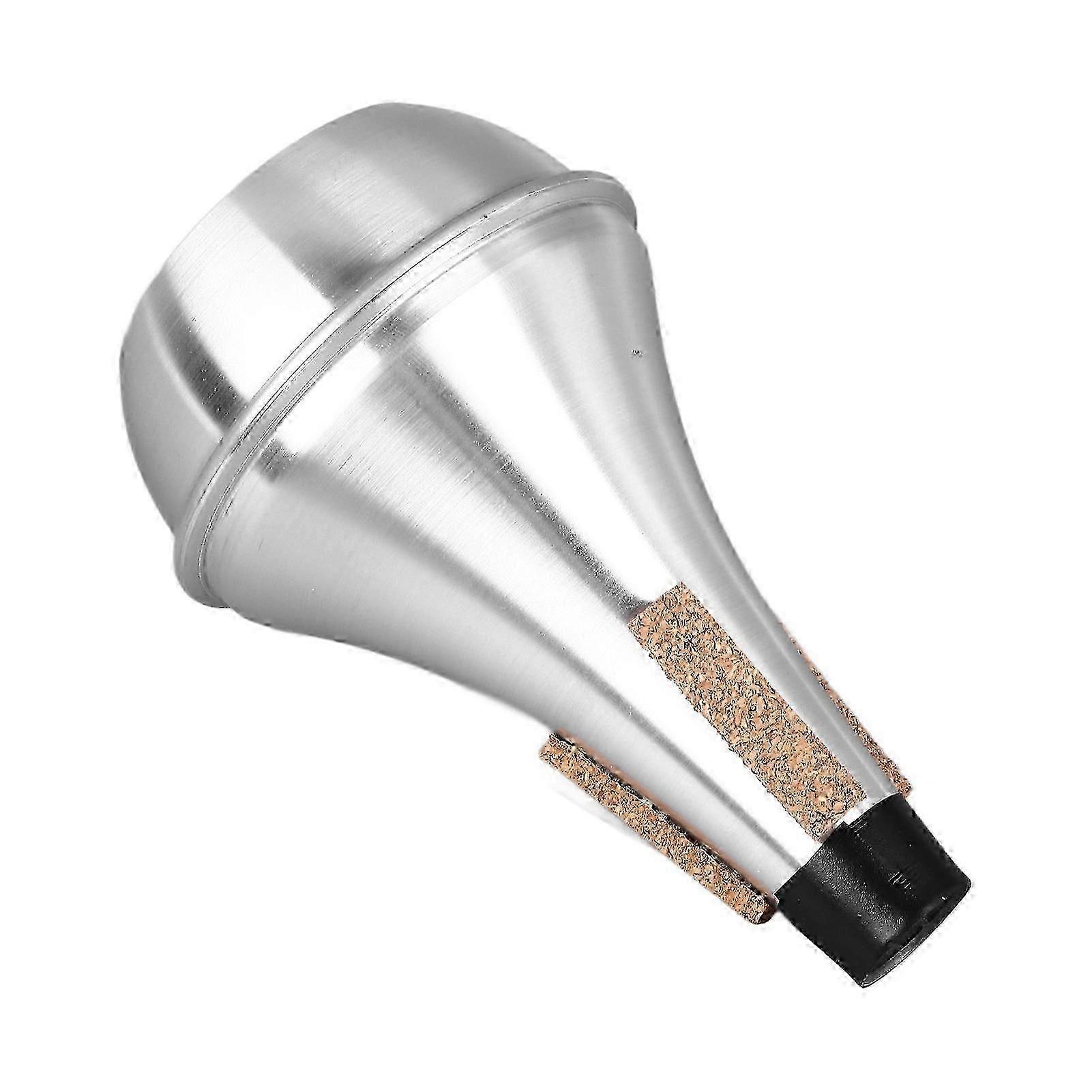 Lightweight Aluminum Trumpet Practice Mute Silencer with Soft Cork for Noise Reduction