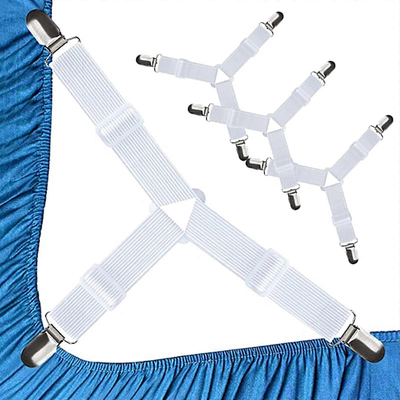 Bed Sheet Clips 4 Pcs Triangle Bed Sheet Straps With Clips For Mattress Bedding And Sofa Cushions