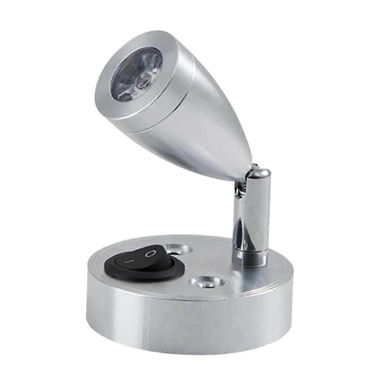 12v 3w Led Wall Lamp 6000K White, Silver Adjustable Gooseneck Indoor Multipurpose Reading Light for Caravan and Bedroom