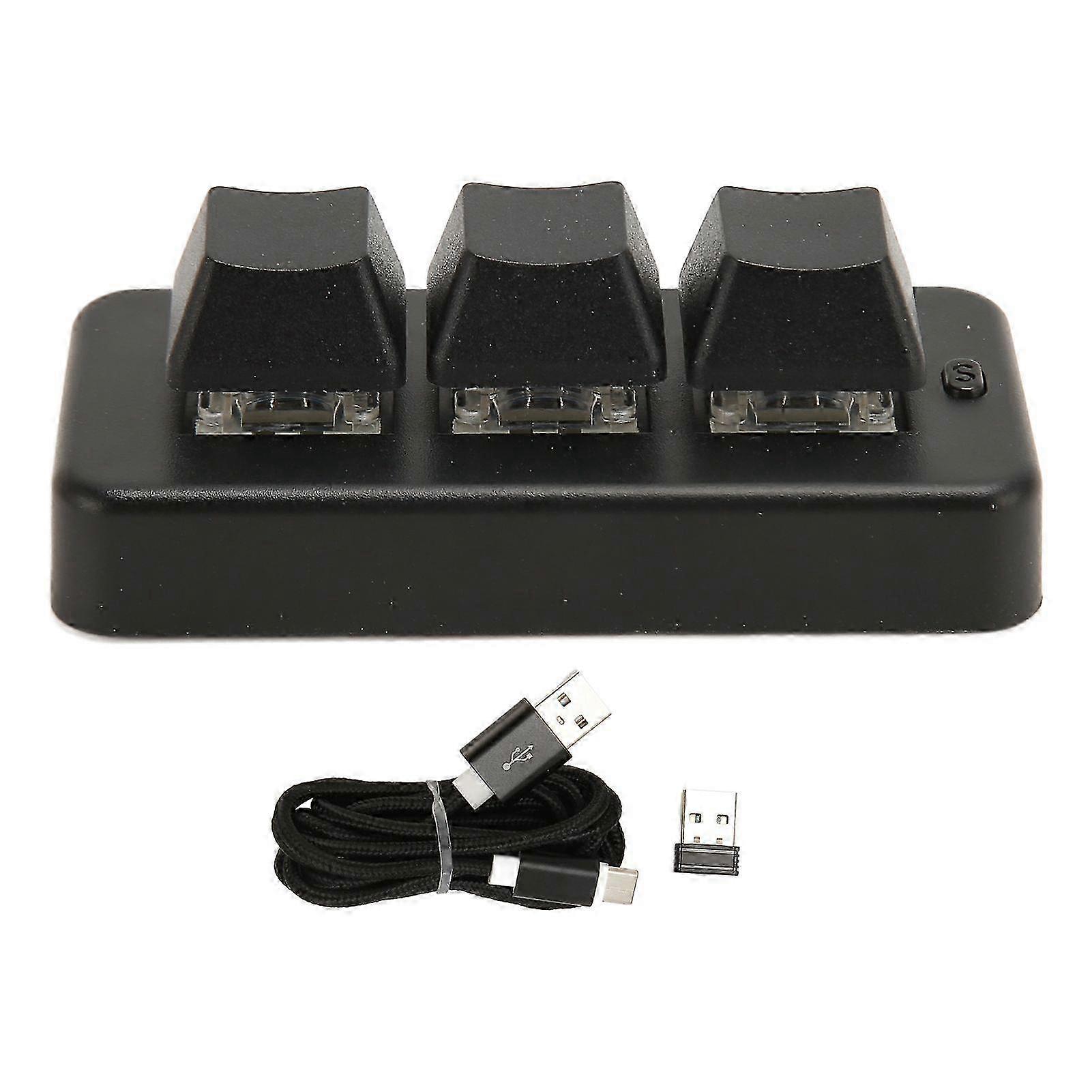 3 Key Mini Keypad 3 Mode USB Wireless 2.4G Bluetooth HID Programming Blue Switch Mini Macro Mechanical KeyboardHwy