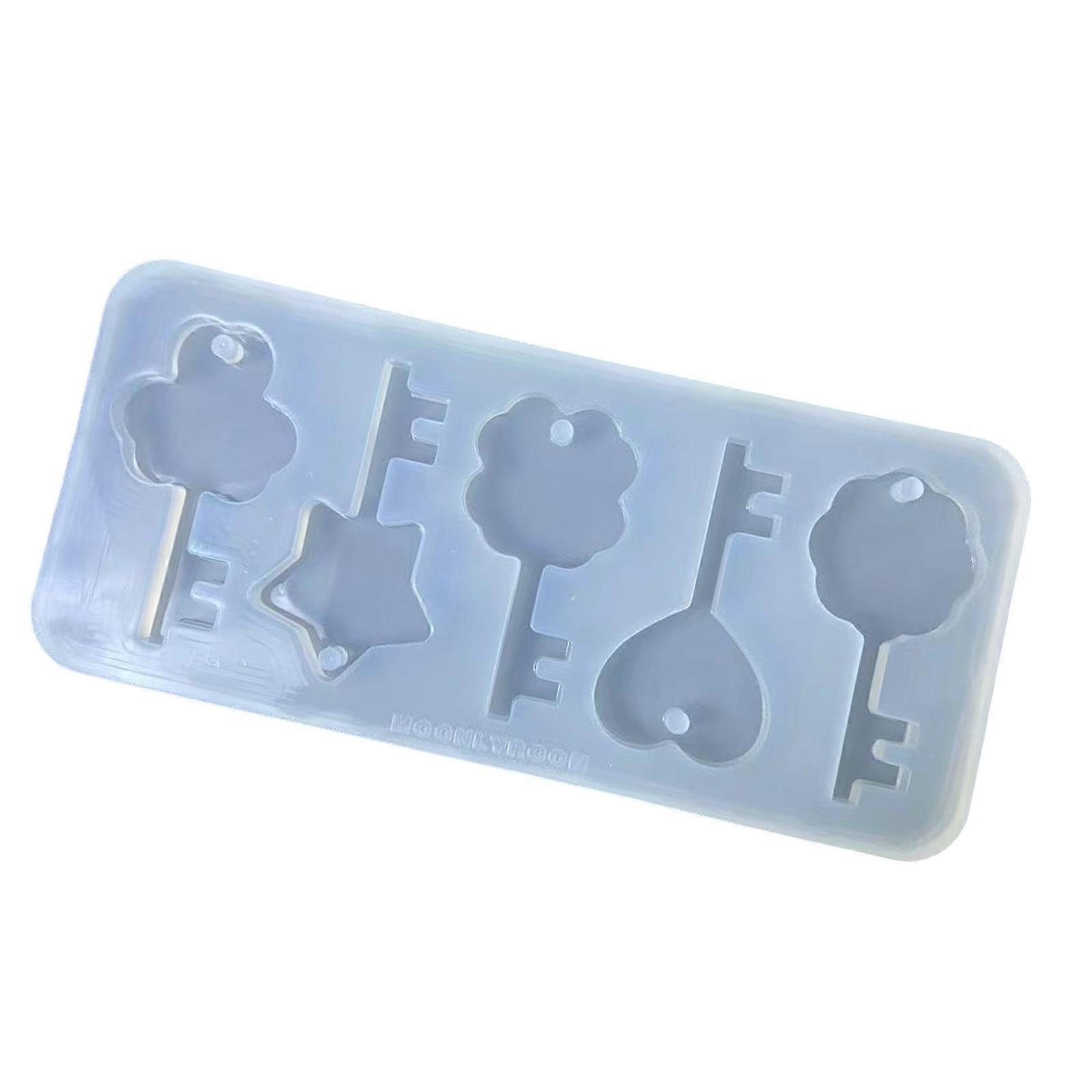 Sturdy Flexible Silicone KeyS Pendant Mold Assorted Designs Perfect For Epoxy Resin Art Beginners Quick Release Multicolor