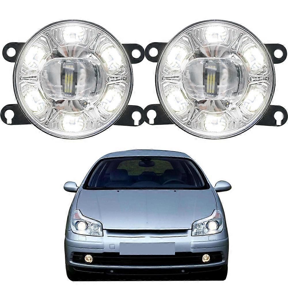 Suitable Led Car Fog Lights Assembly For Citroen C5 C6 C-Elysee C-Crosser Xsara Picasso With Lens + 6 DRL Angel Eyes Daytime Running Lamp