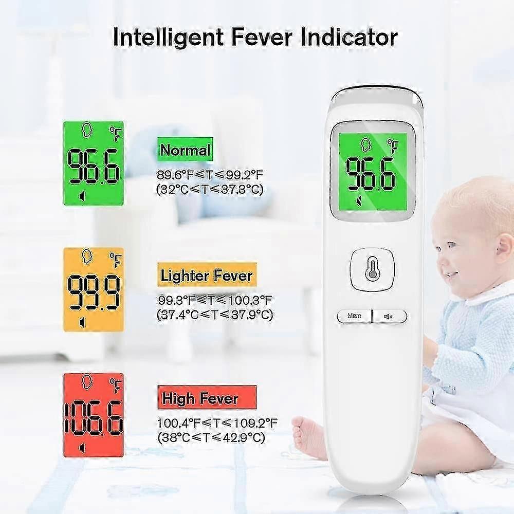 Forehead thermometer with fever alarm for family use