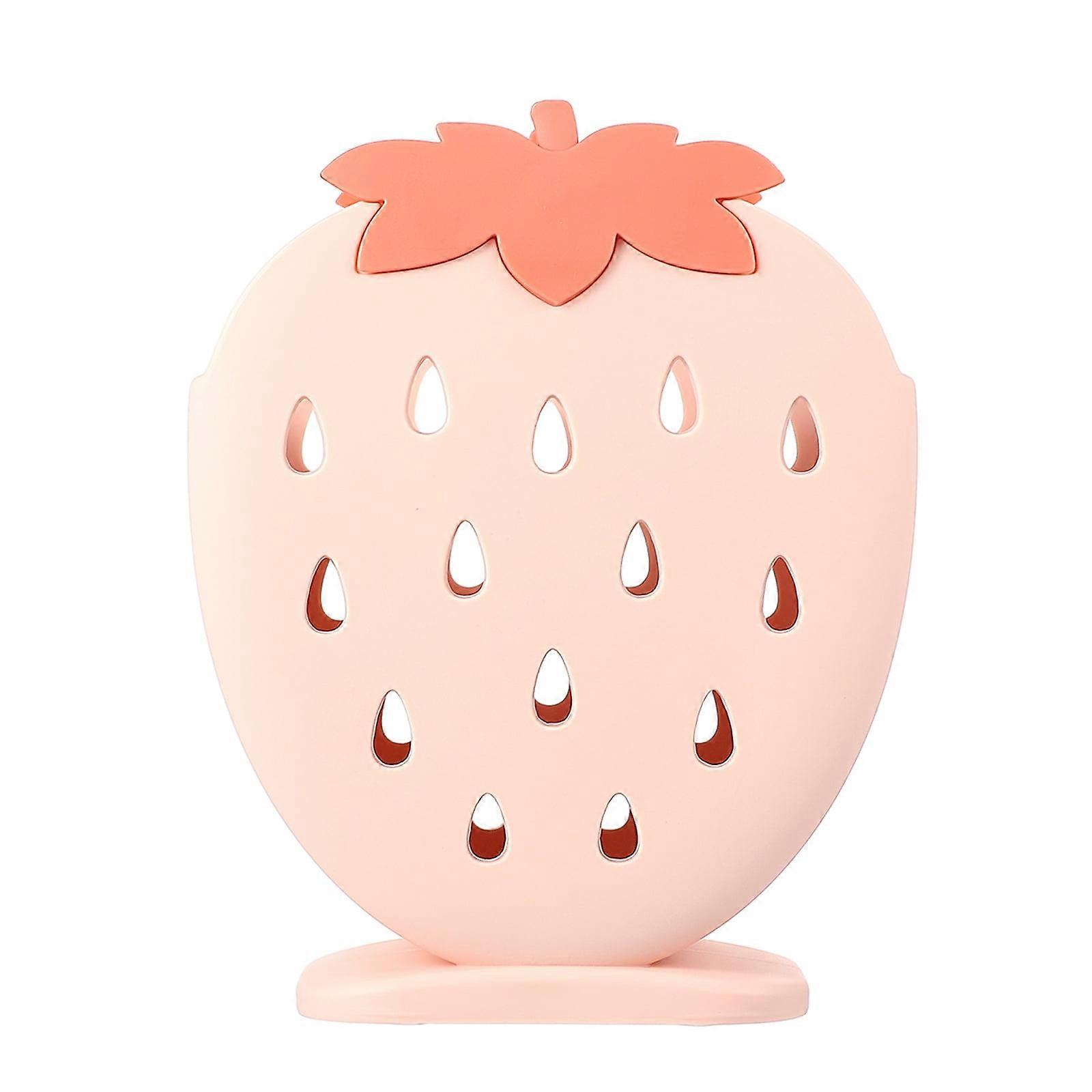 Pink Strawberry Cutlery Drying Rack & Storage Basket