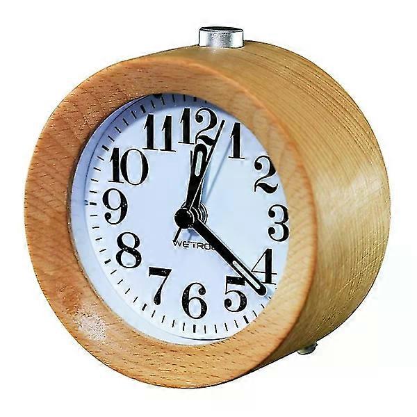 Wooden desk home luminous quartz alarm clock round pointer silent sweep second bedside table led luminous book yc