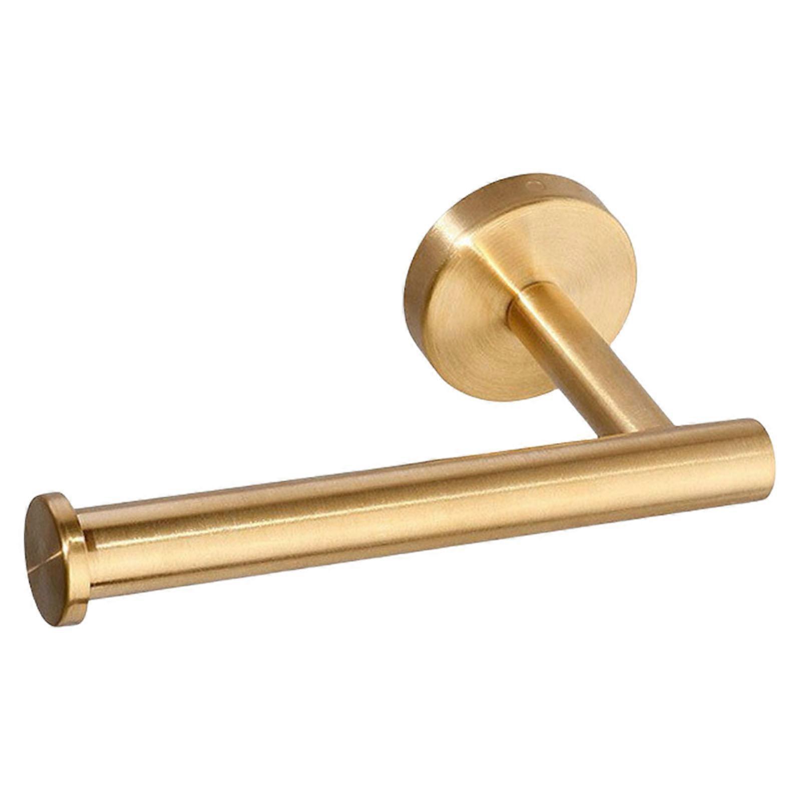 Space Efficient Toilet Paper Wall Mount Holders Sturdy Stainless Steel Materials Fit Rolls Bathroom Kitchen Storage  Gold