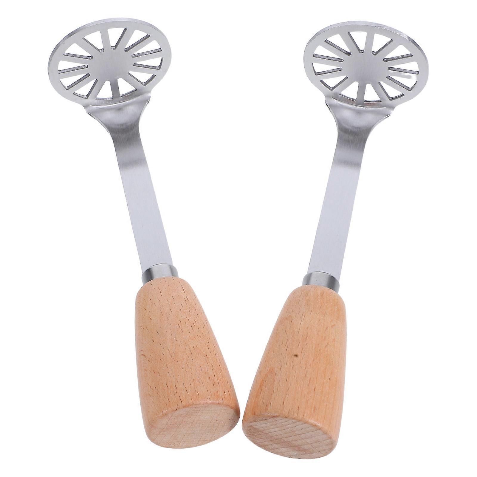 Compact Avocado Masher Tool For Home Cooking With Wooden Handle 2Pcs Ideal For Crushing Vegetables
