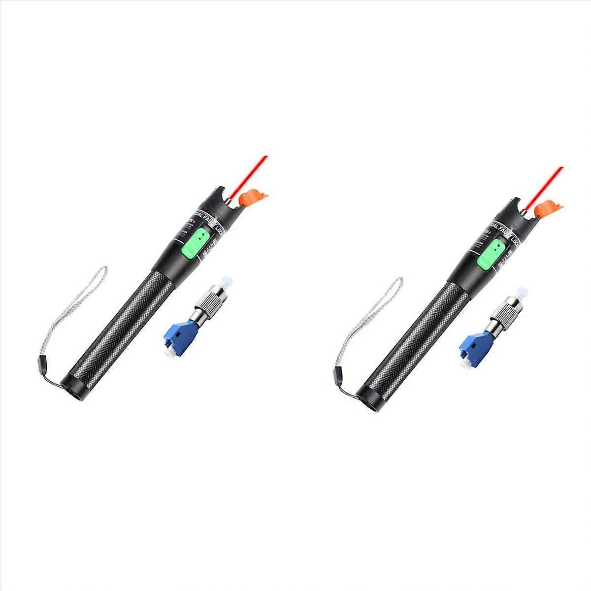 2X Visual Fault Locator, 30MW Optic Fiber Cable Tester with FC Male to LC Female Adapter, 30KM Red L